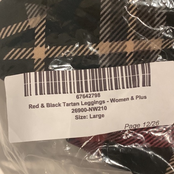 Red and Black, Tartan Plaid lLeggings Women’s and plus large BNWT - Picture 4 of 5